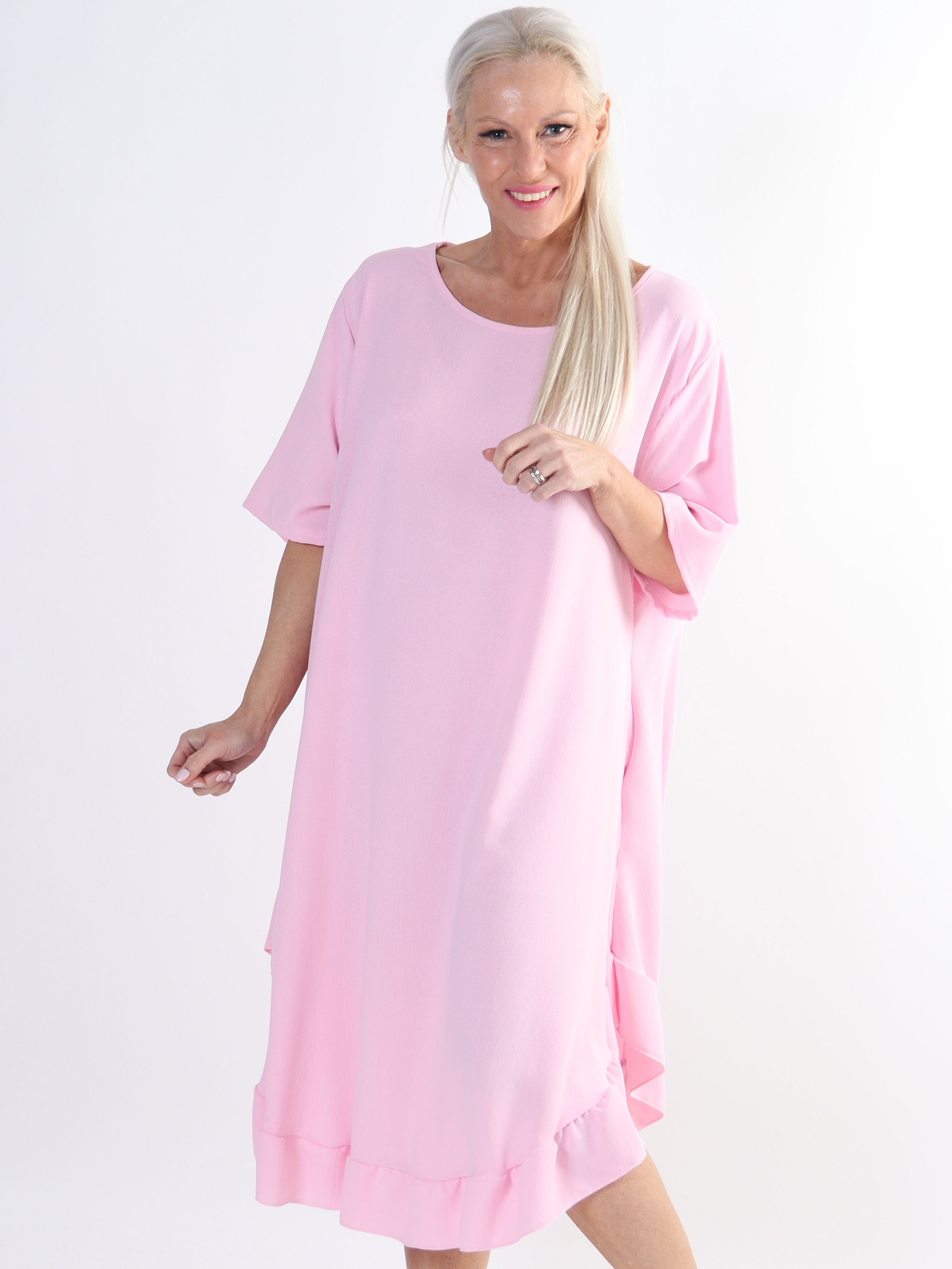 Emmelie - Plus size kjole i viskoseblanding med lommer.